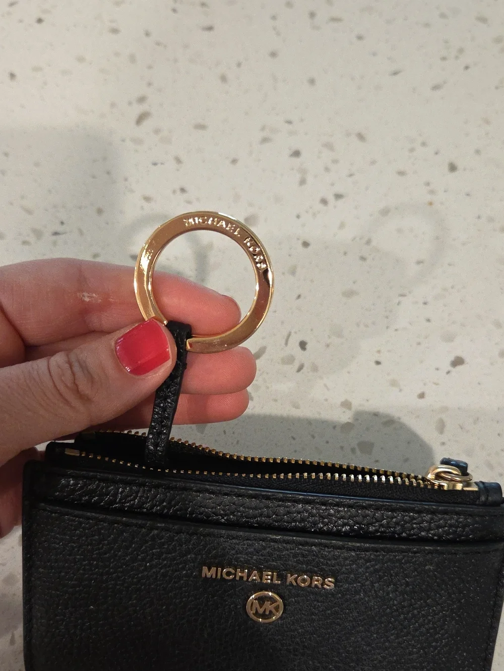 Micheal Kors Black Leather Wallet With Gold Hardware